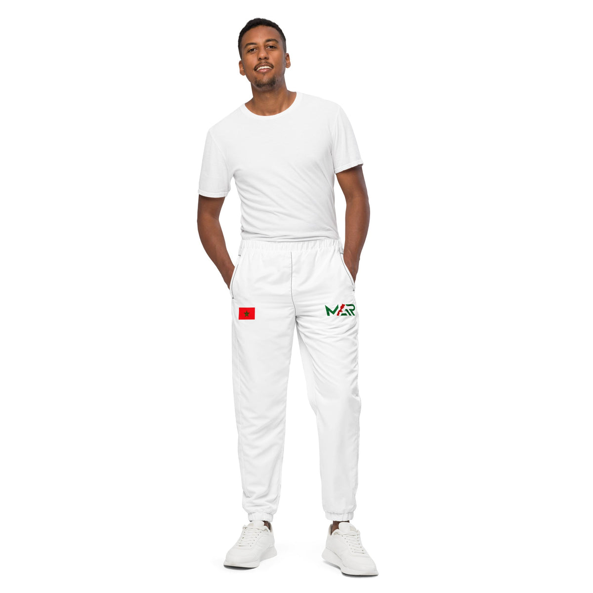 Pantalon de survêtement MAR Drapeau Maroc Blanc unisexe