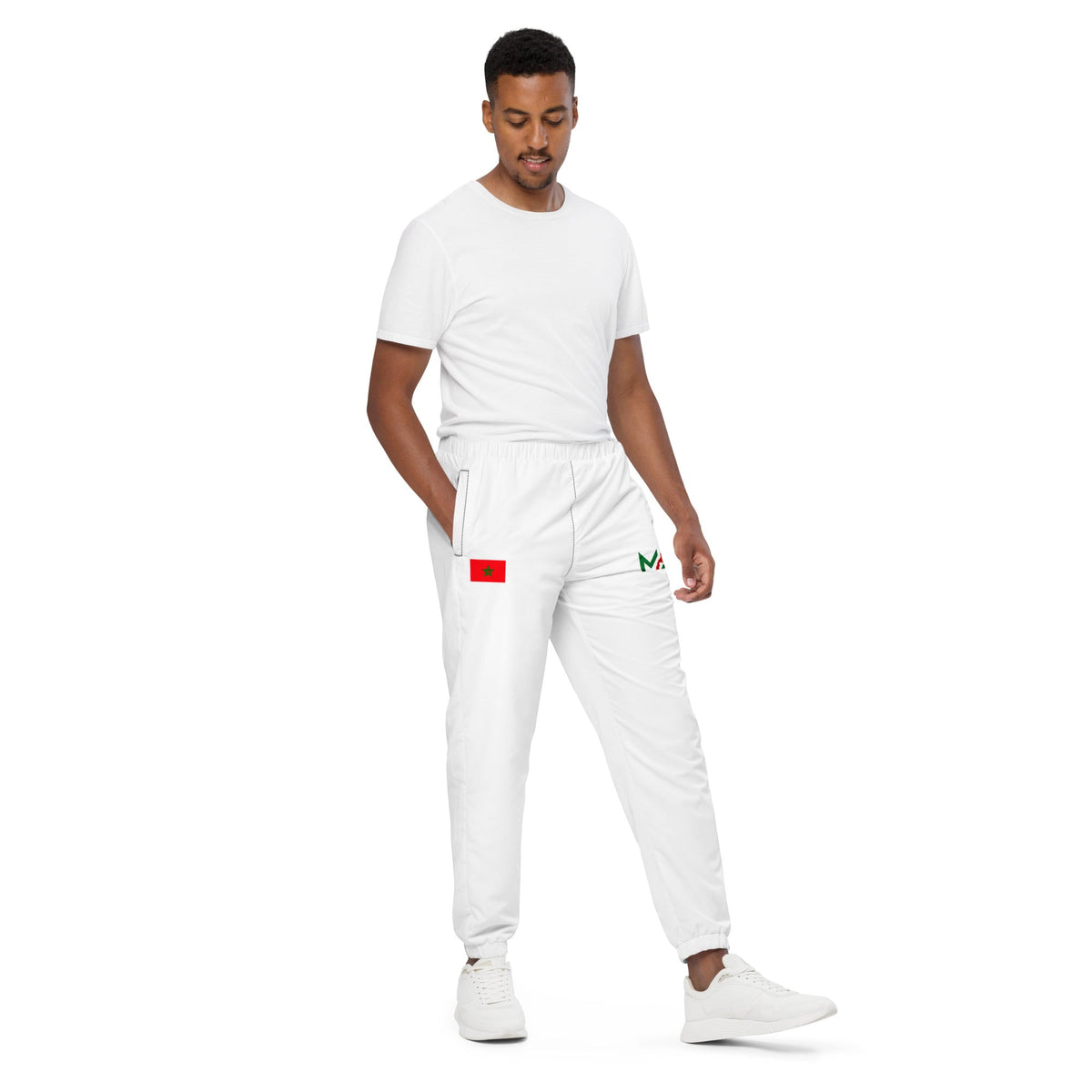 Pantalon de survêtement MAR Drapeau Maroc Blanc unisexe