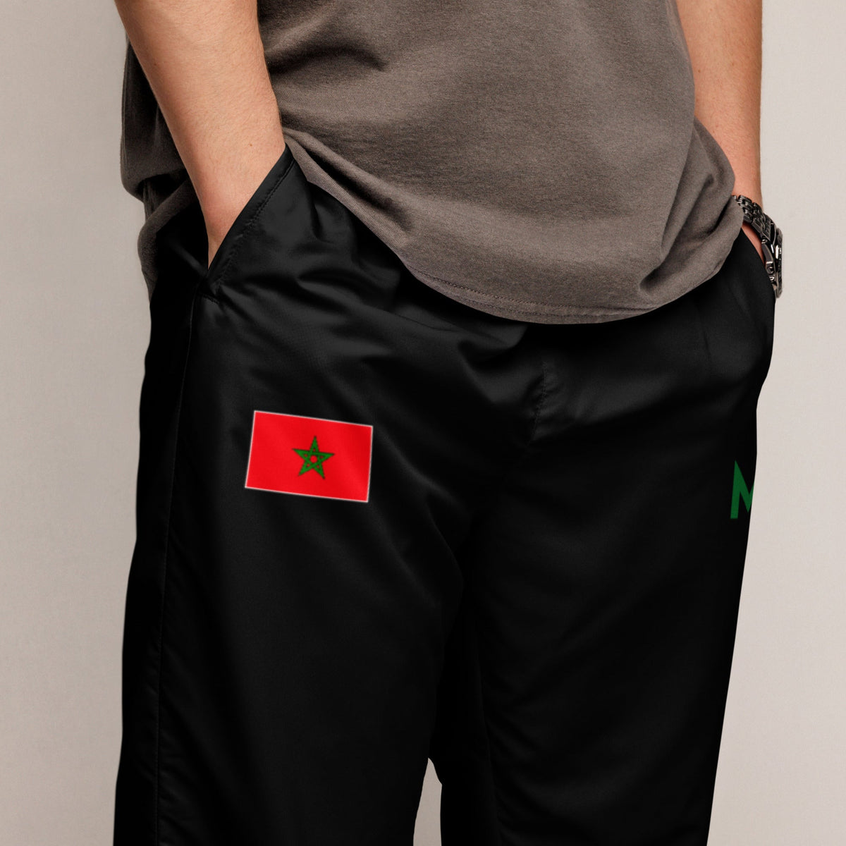 Pantalon de survêtement MAR Drapeau Maroc noir unisexe