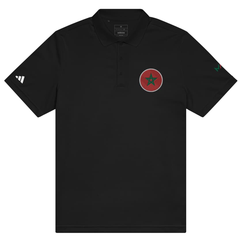 Polo Adidas Sport Drapeau Maroc brodé signé MAR unisexe