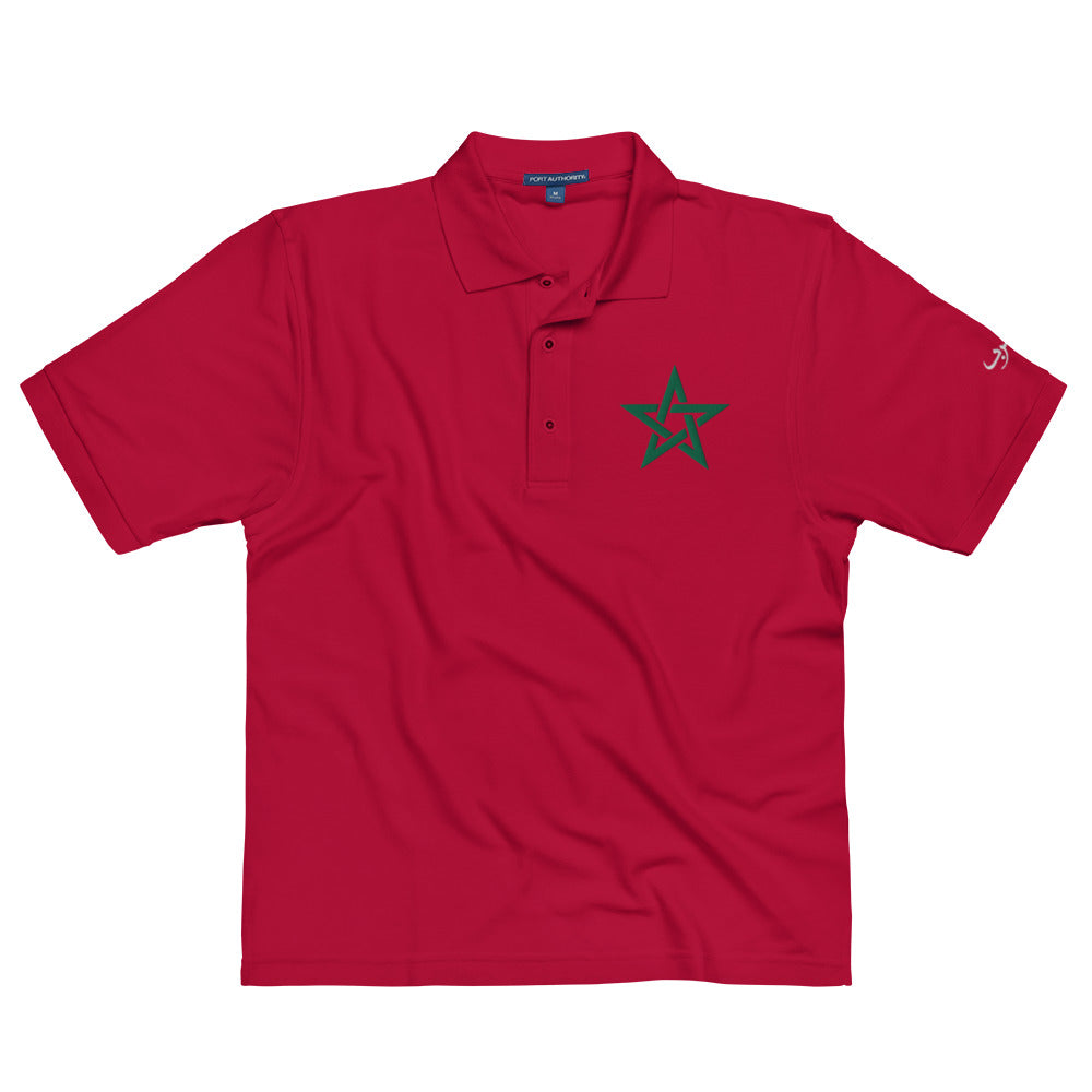 Polo Étoile maroc verte Brodée Almaghrib