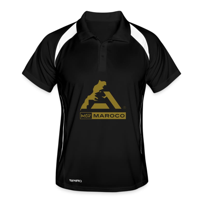 Polo MAR sport respirant Homme - noir/blanc