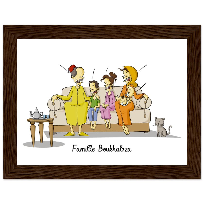 Poster famille Marocaine personnalisé