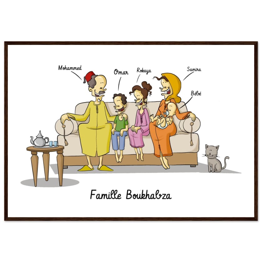 Poster famille Marocaine personnalisé