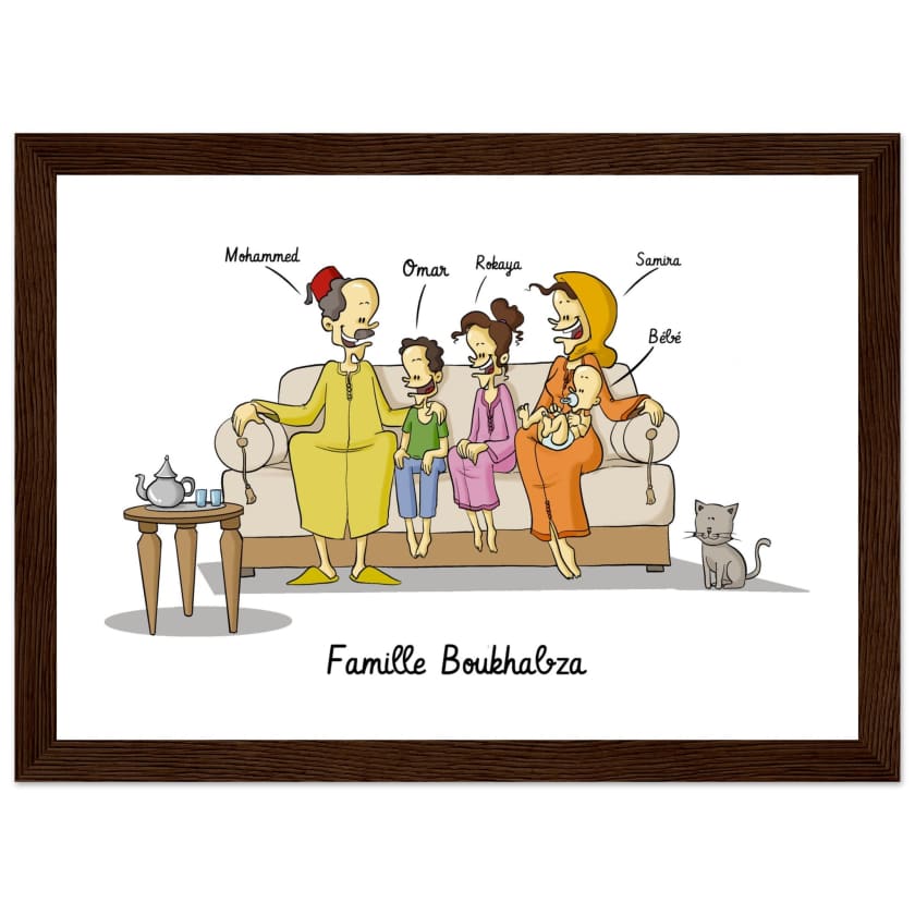 Poster famille Marocaine personnalisé