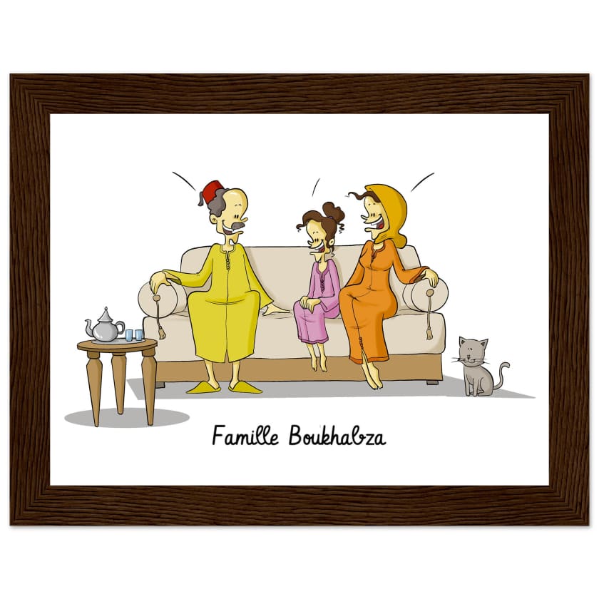 Poster famille Marocaine personnalisé