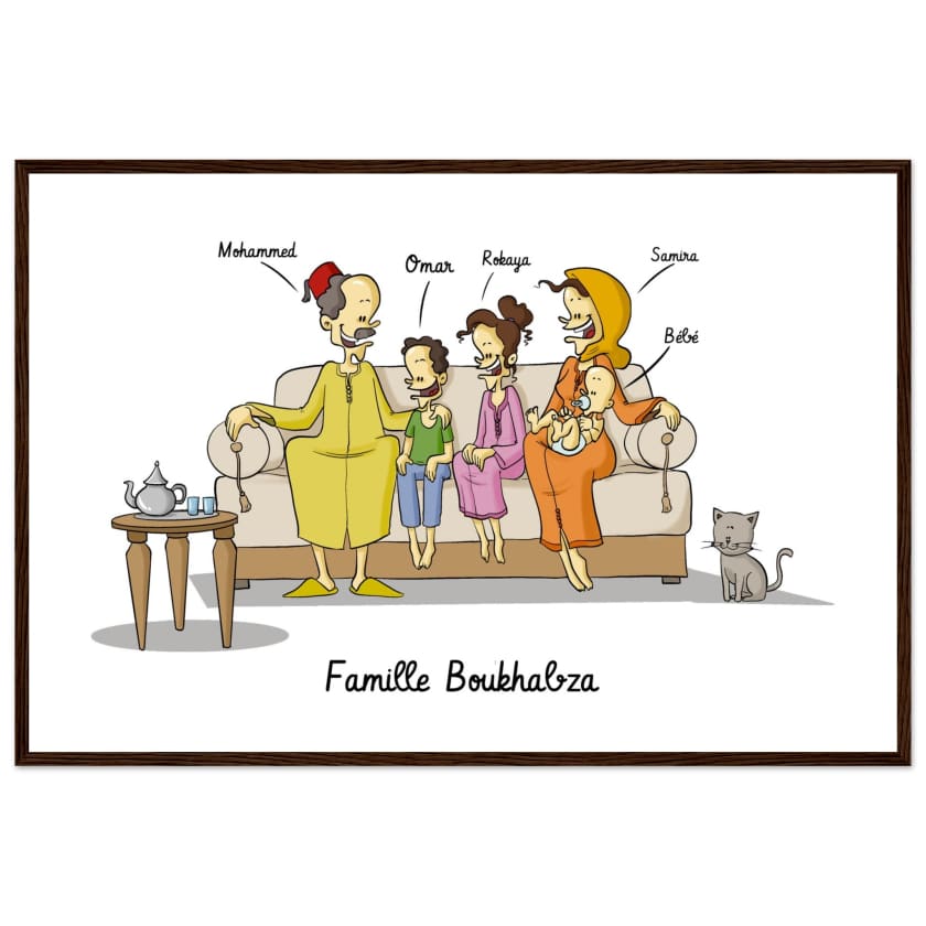 Poster famille Marocaine personnalisé