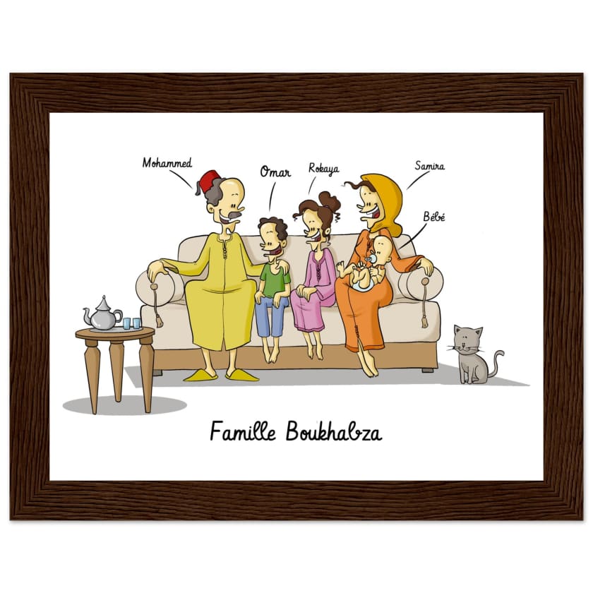Poster famille Marocaine personnalisé