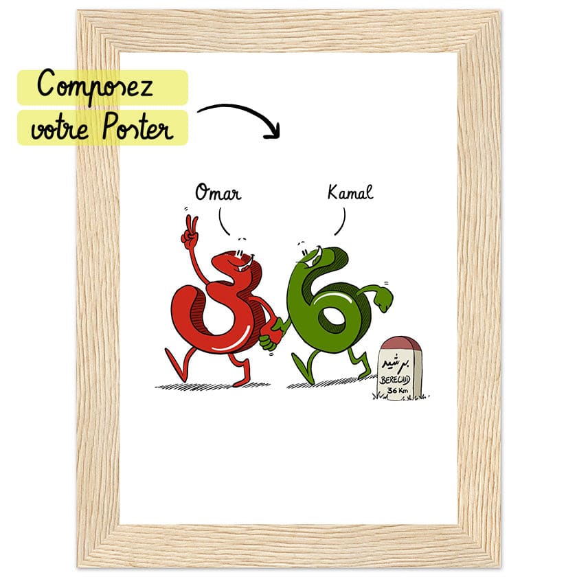 Poster personnalisé avec le prénom des amoureux ou des amis