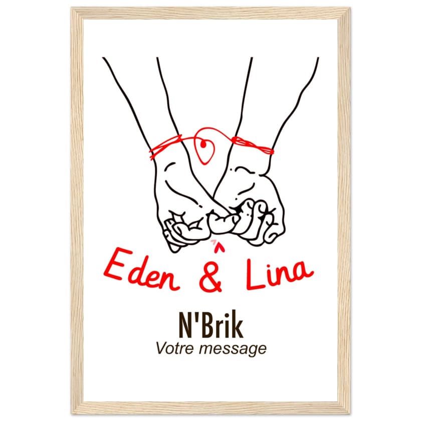 Poster personnalisé prénom couple amoureux N’Brik