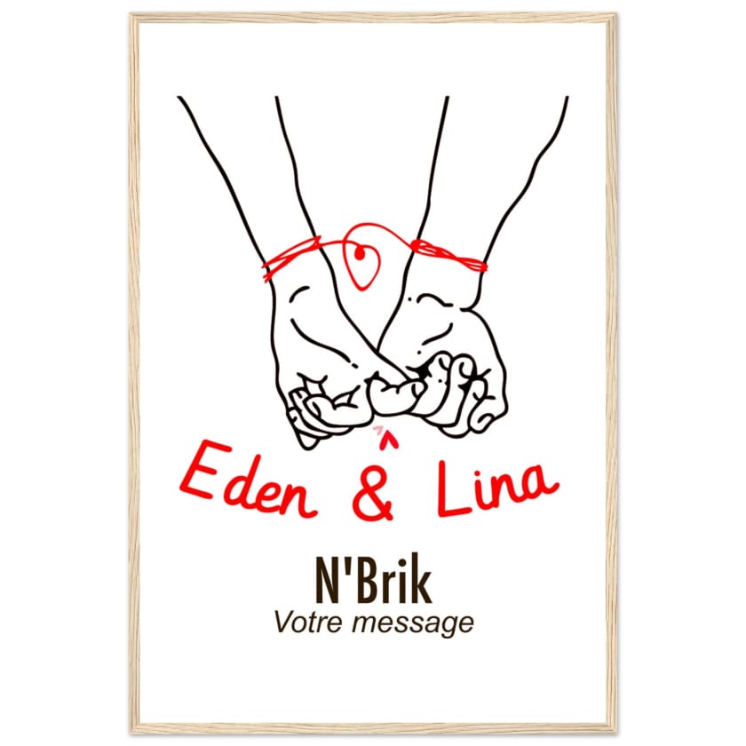 Poster personnalisé prénom couple amoureux N’Brik