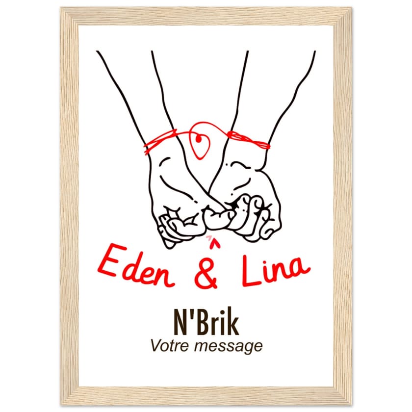 Poster personnalisé prénom couple amoureux N’Brik