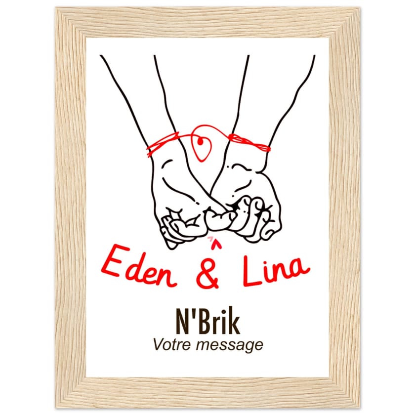 Poster personnalisé prénom couple amoureux N’Brik