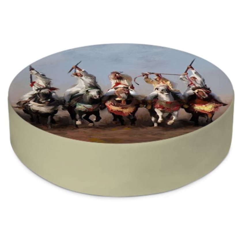 Pouf marocain rond Tbourida 50/70cm