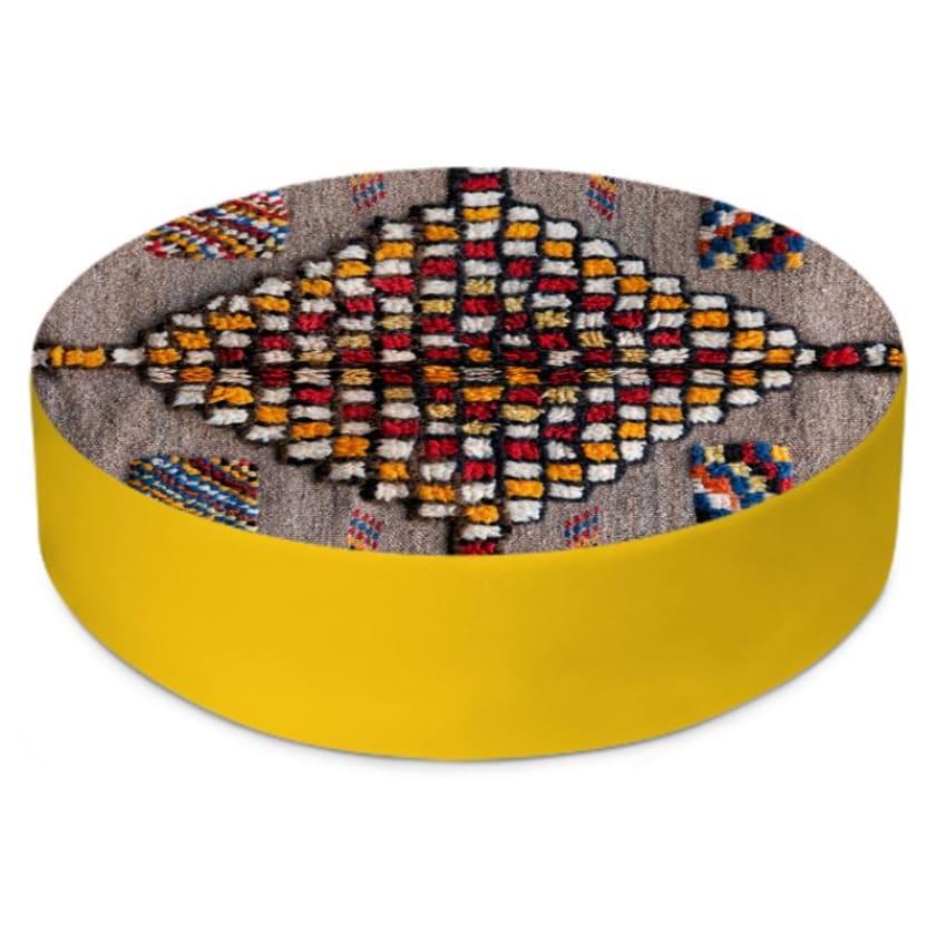 Pouf motif berbère rond 50 et 70 cm