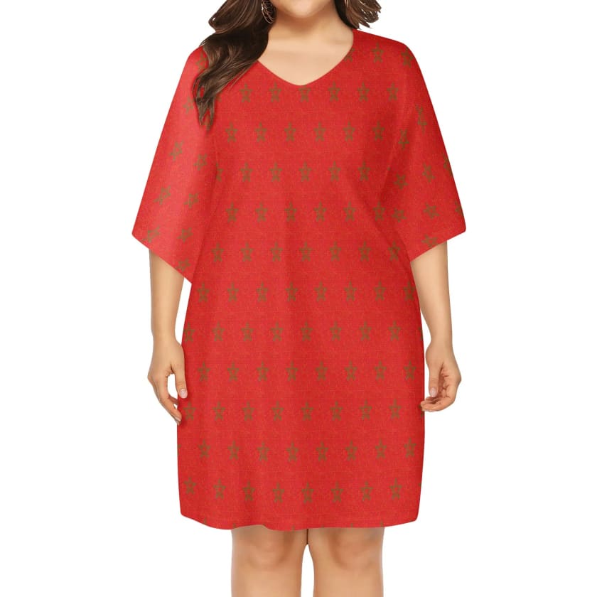 Robe ample col V taille supérieure MoroccoStars