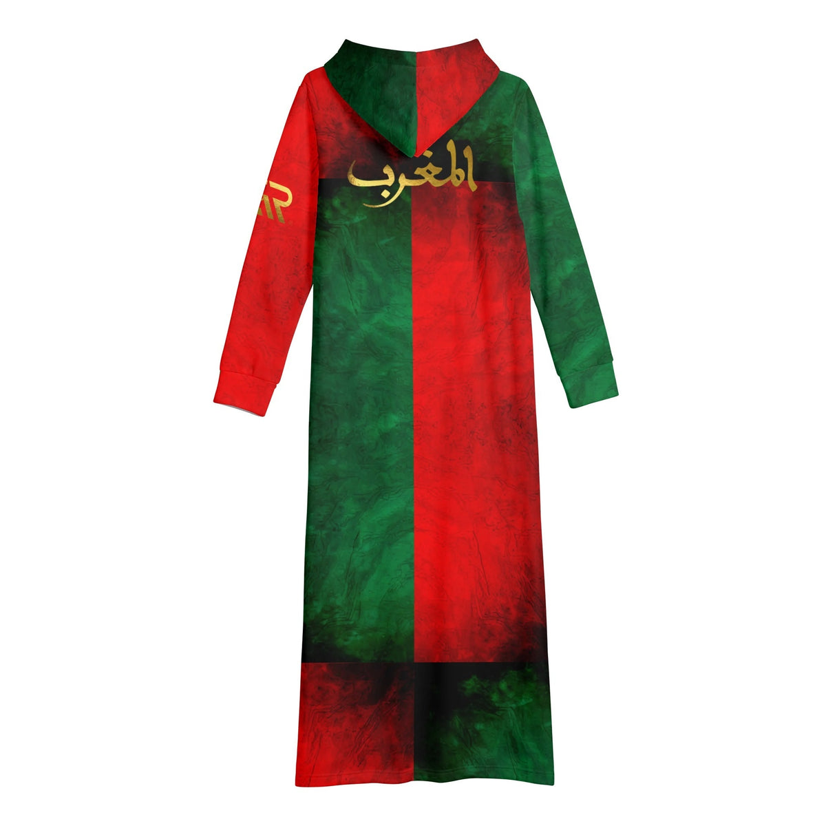 Robe longue à capuche drapeau Maroc légère et décontractée