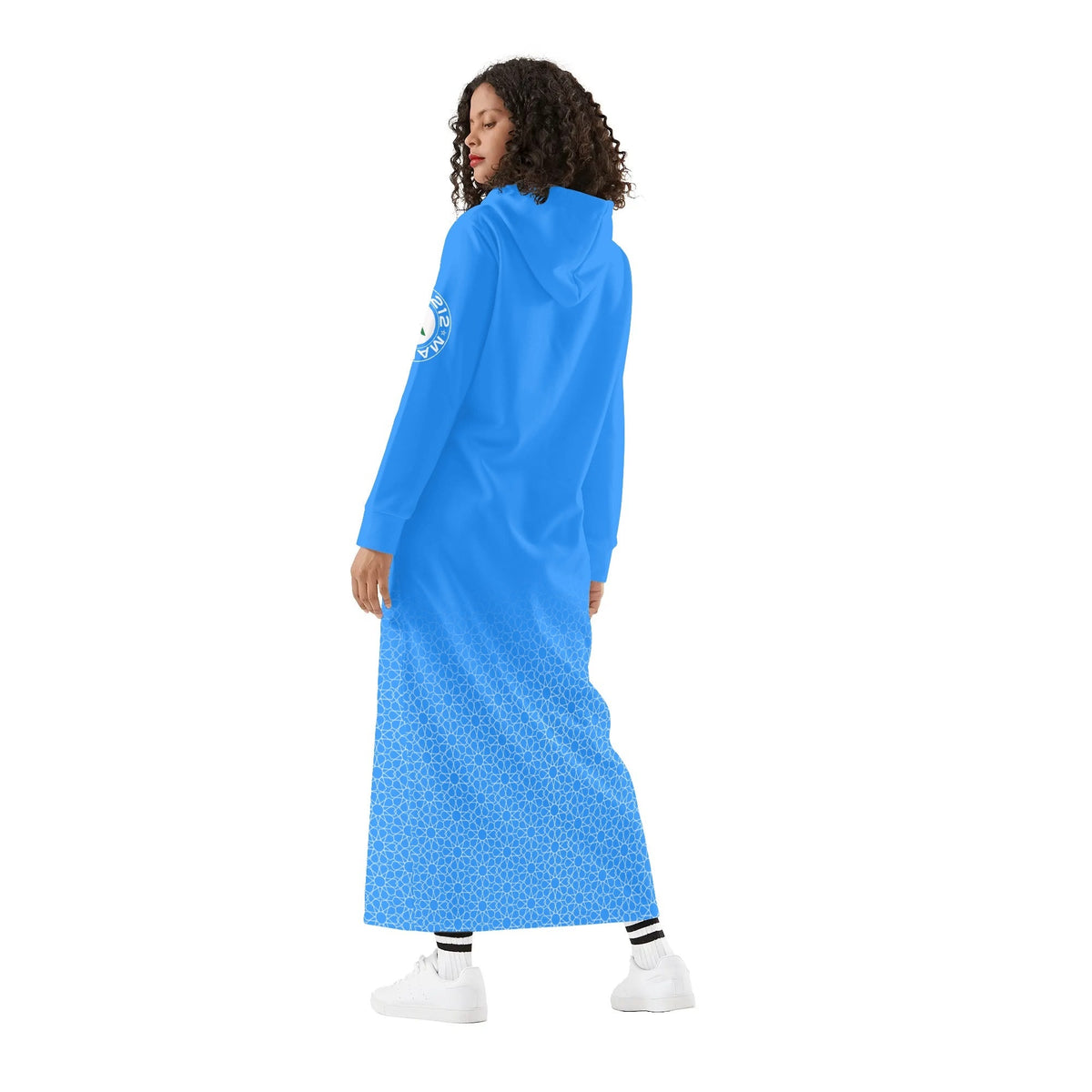 Robe longue à capuche MAR légère et décontractée bleu