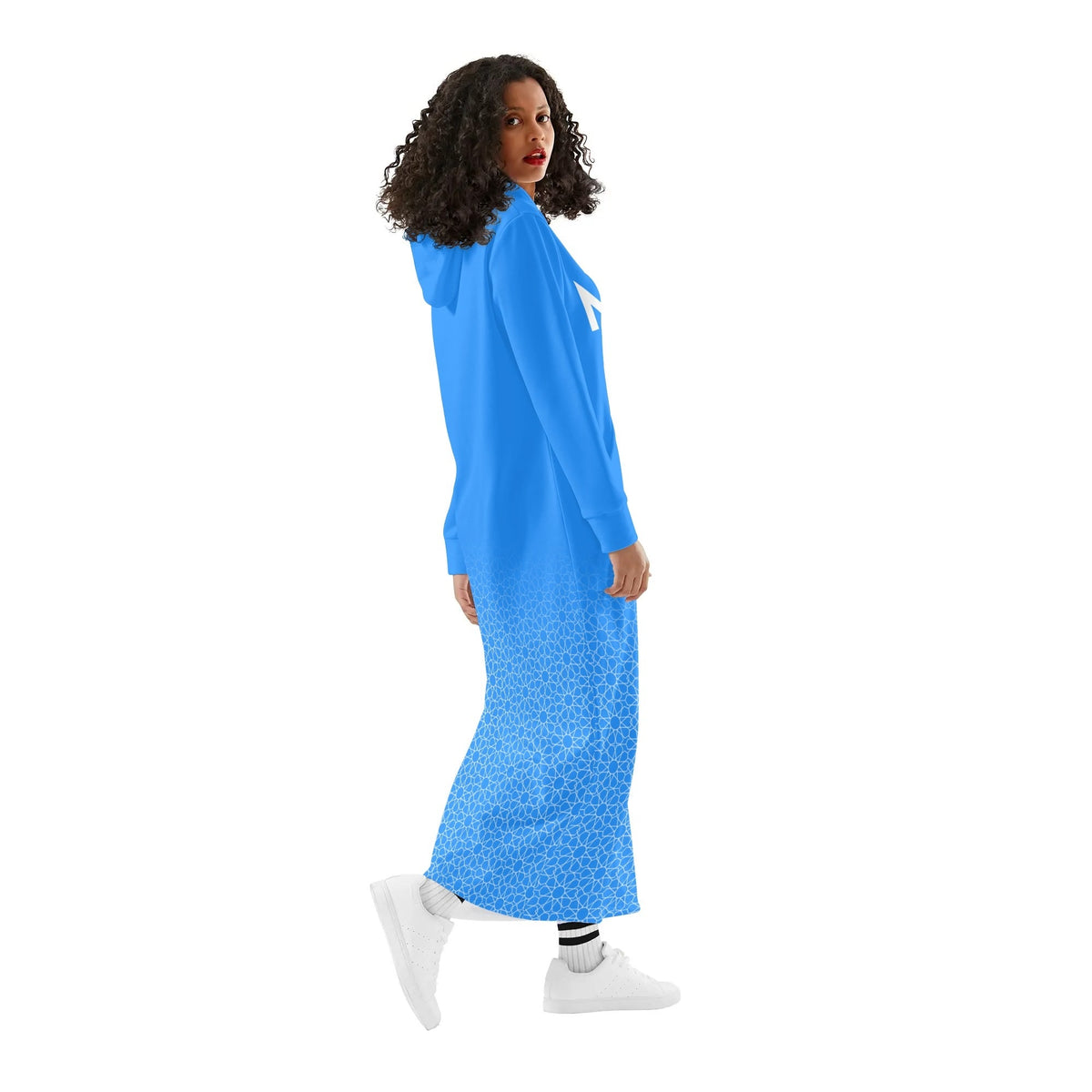 Robe longue à capuche MAR légère et décontractée bleu