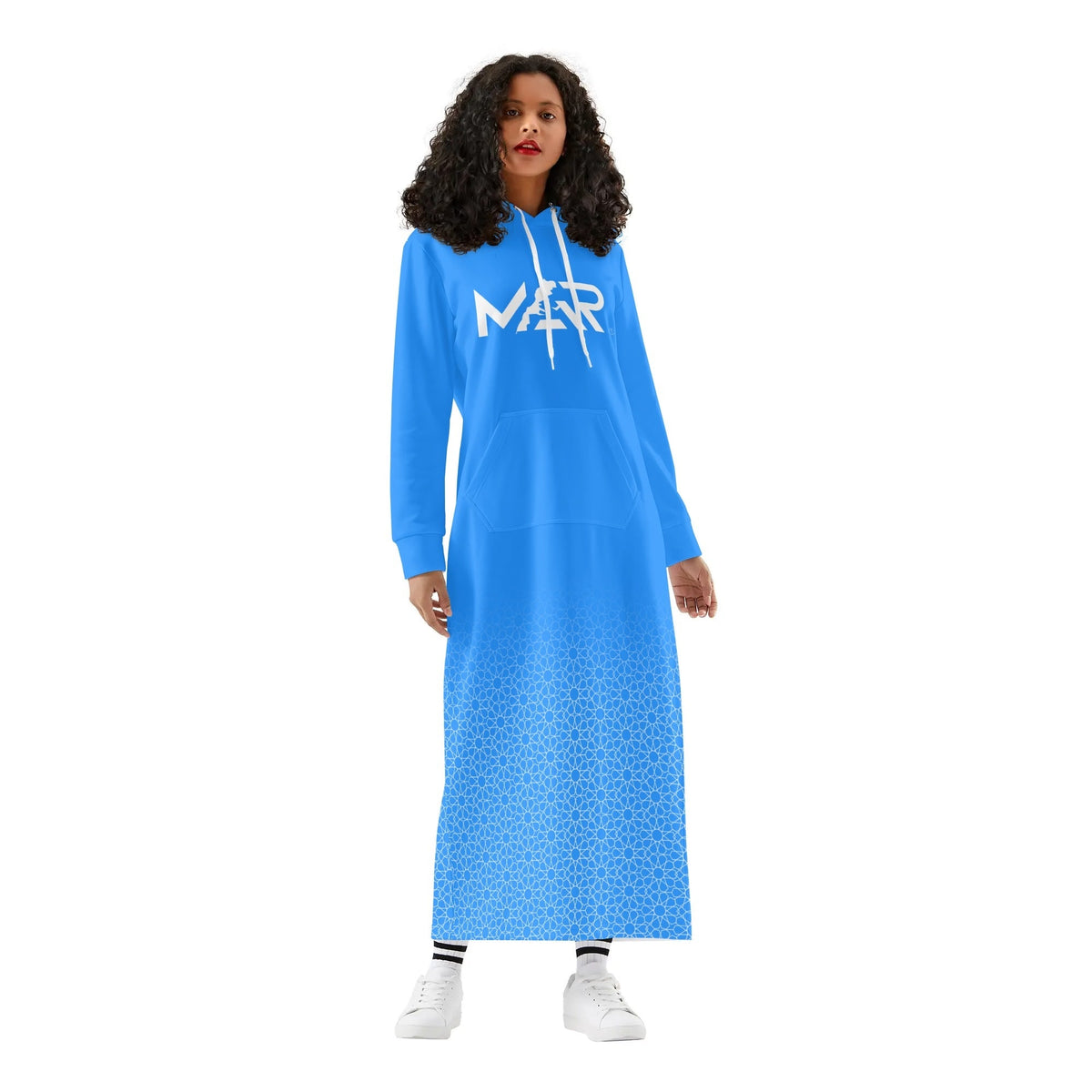 Robe longue à capuche MAR légère et décontractée bleu