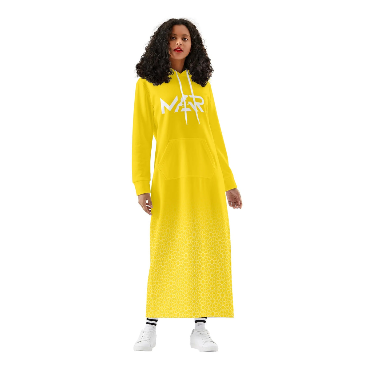 Robe longue à capuche MAR légère et décontractée Jaune