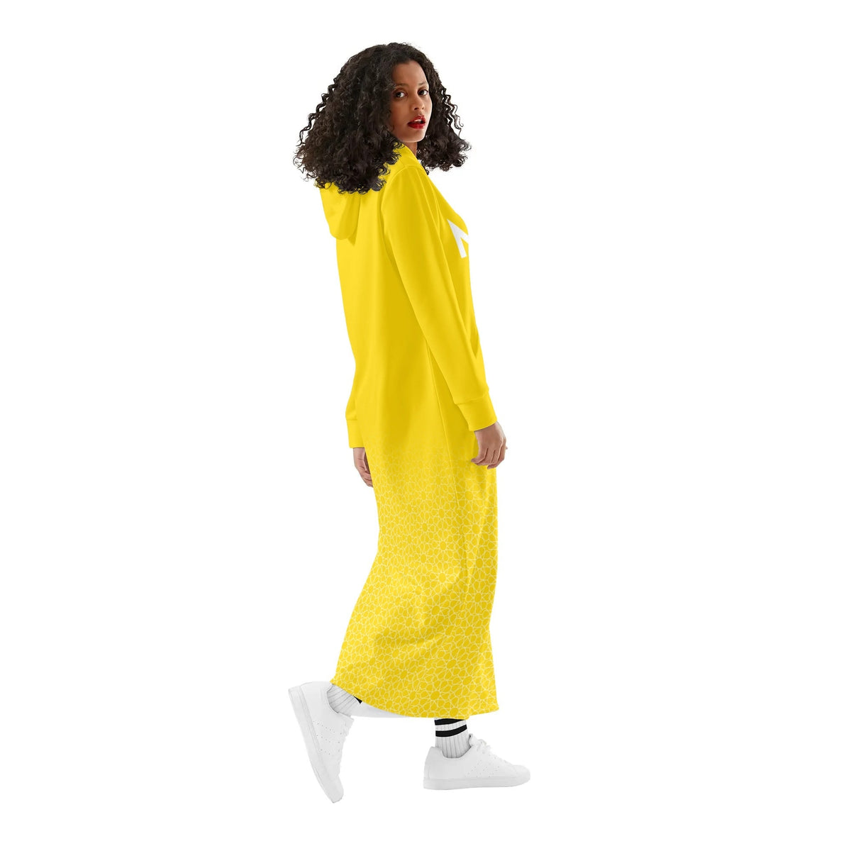 Robe longue à capuche MAR légère et décontractée Jaune