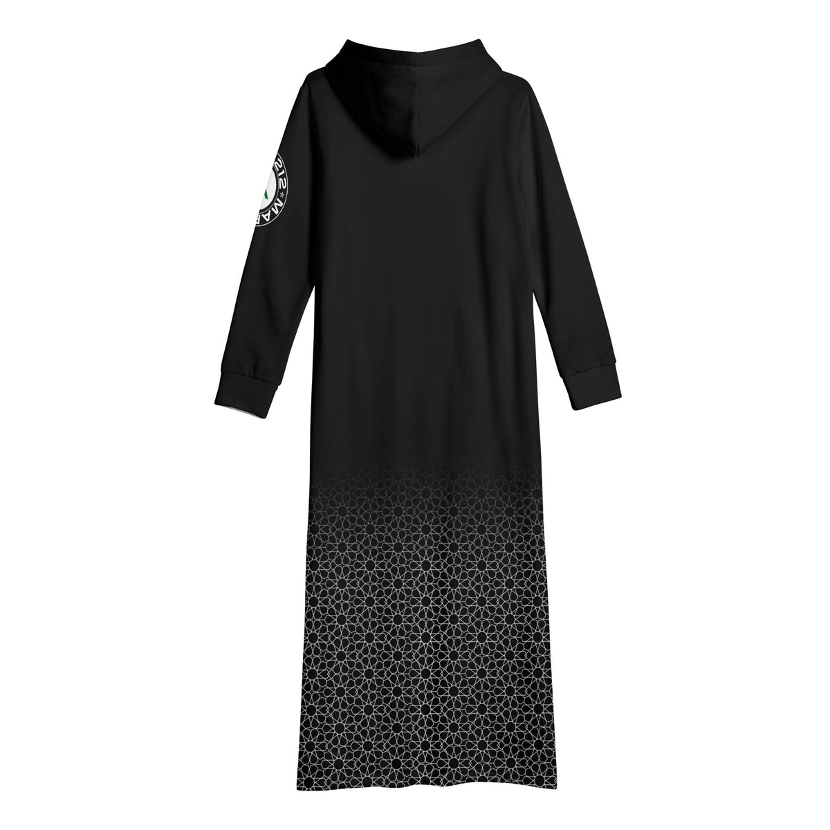 Robe longue à capuche MAR légère et décontractée noire