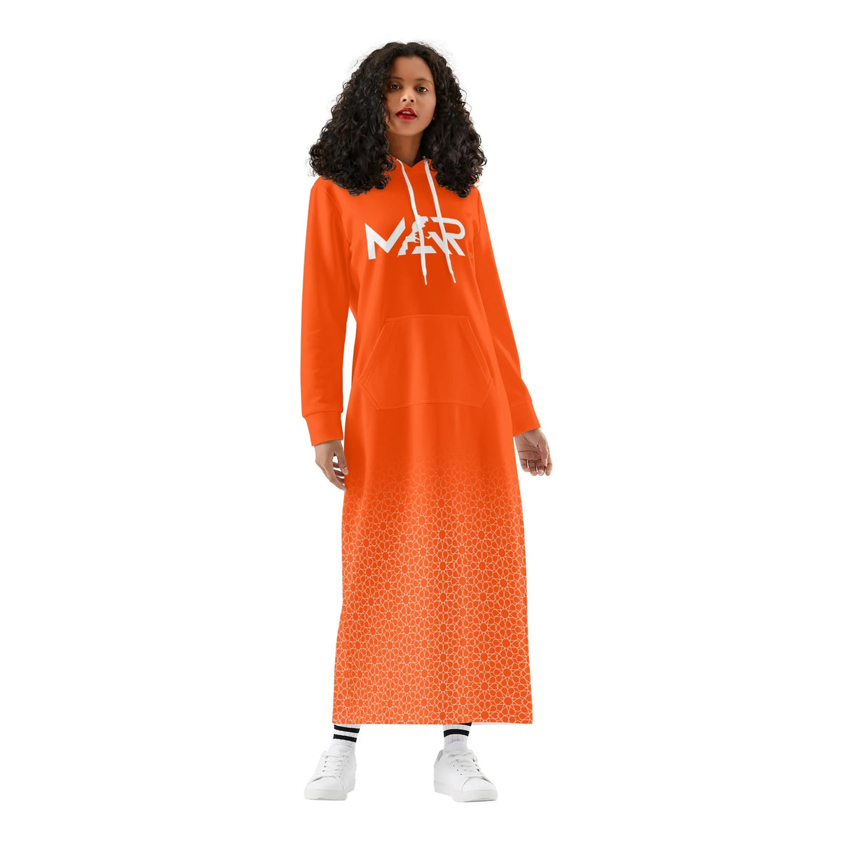 Robe longue à capuche MAR légère et décontractée Orange
