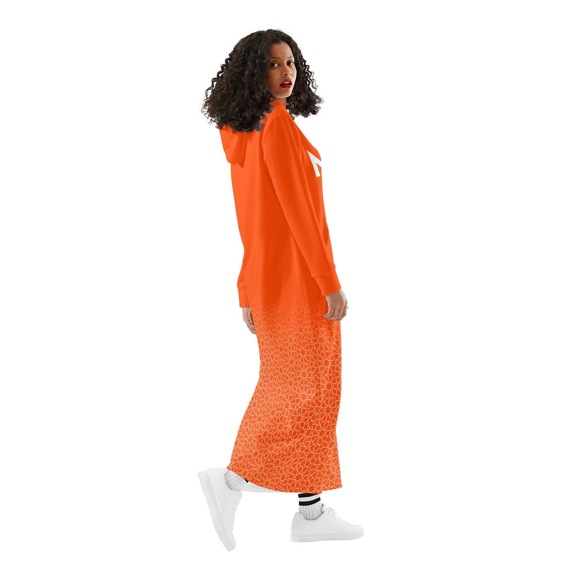 Robe longue à capuche MAR légère et décontractée Orange