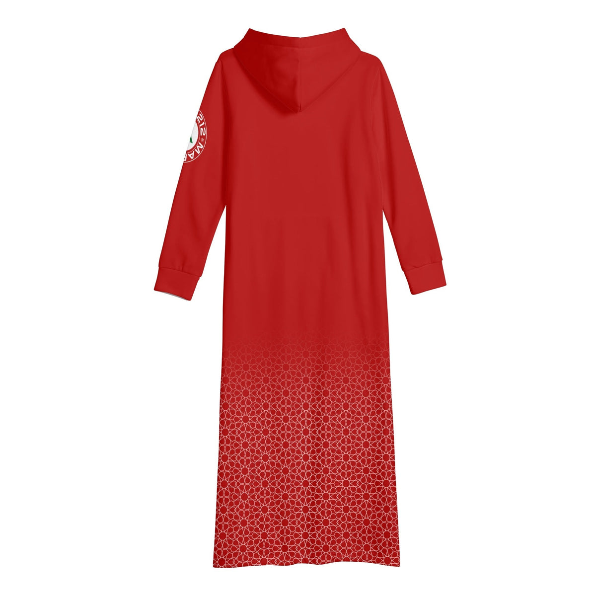 Robe longue à capuche MAR légère et décontractée rouge