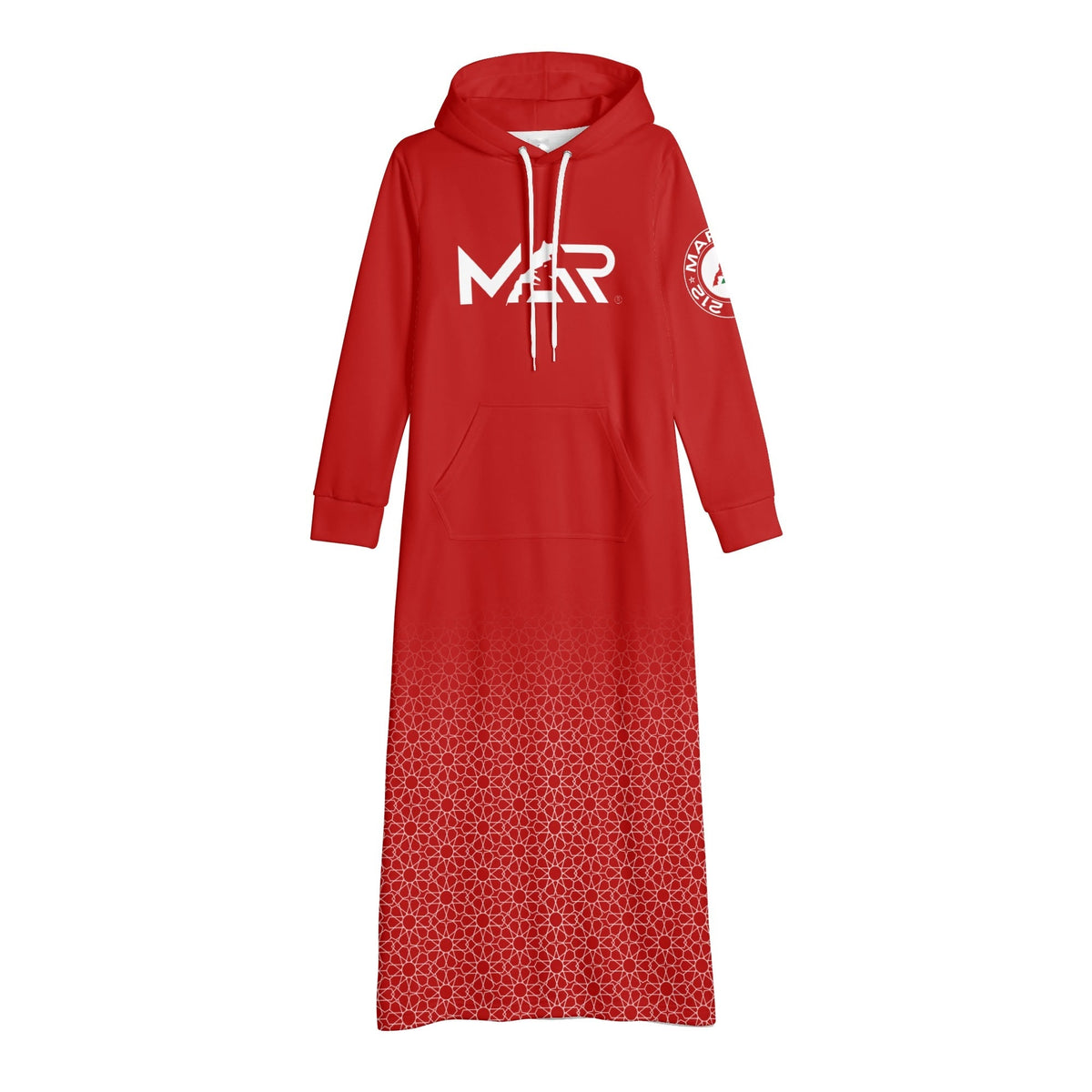 Robe longue à capuche MAR légère et décontractée rouge