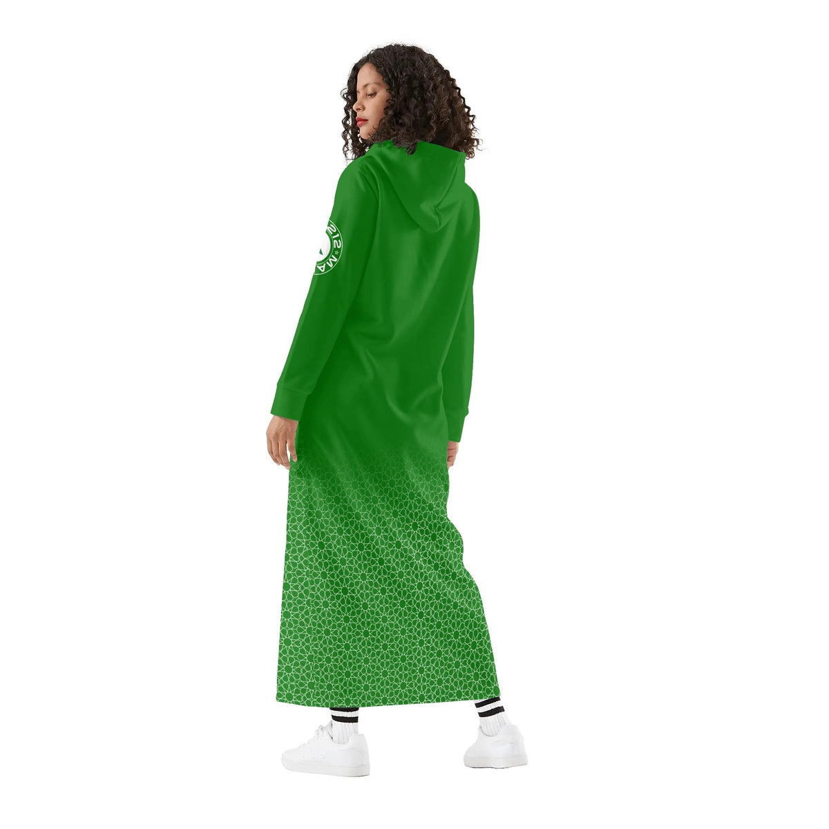 Robe longue à capuche MAR légère et décontractée verte