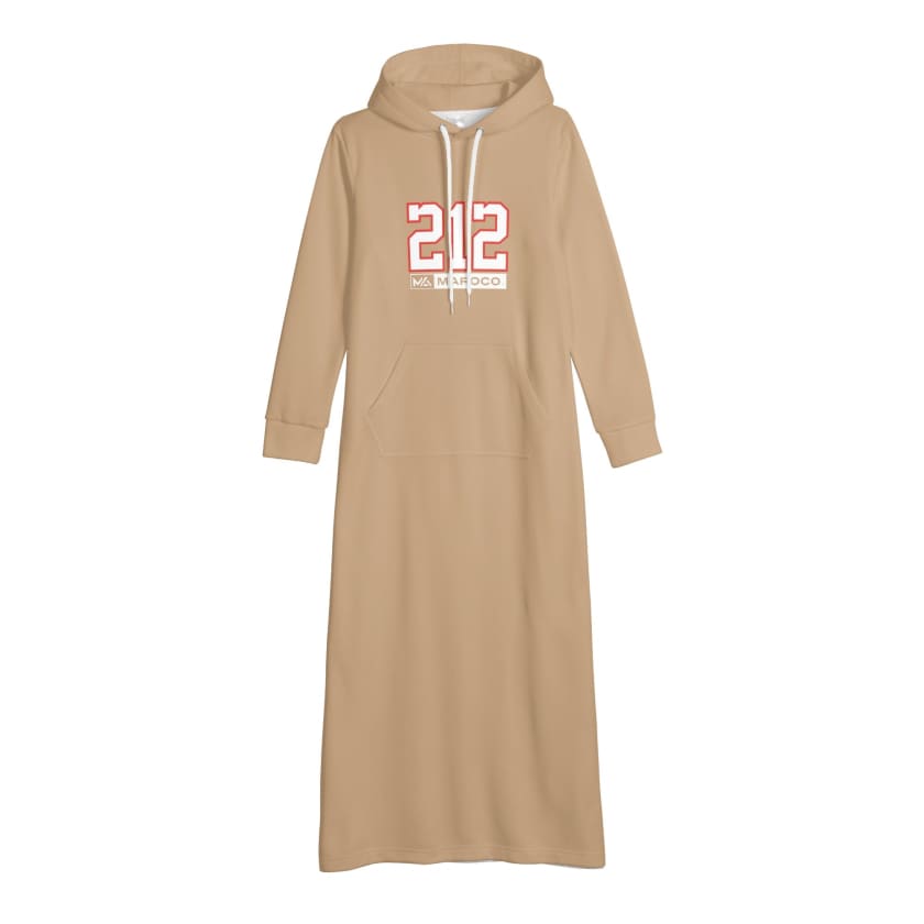 Robe longue marron à capuche 212 by Maroco