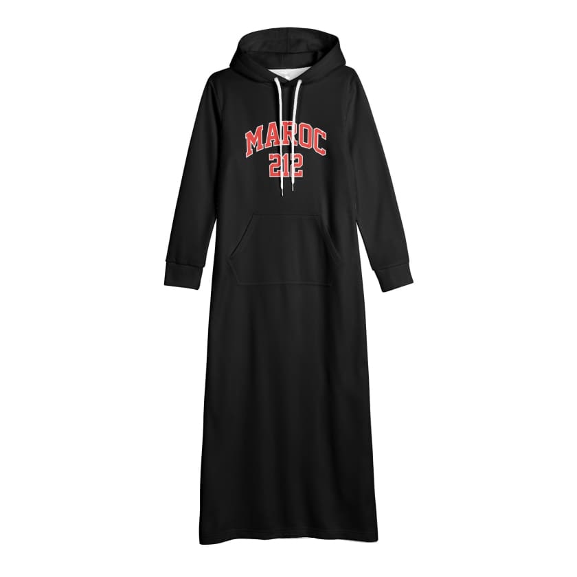 Robe longue Noir à capuche MAROC 212