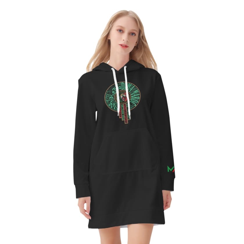 Robe sweat à capuche Noir Morocco Fédération femme