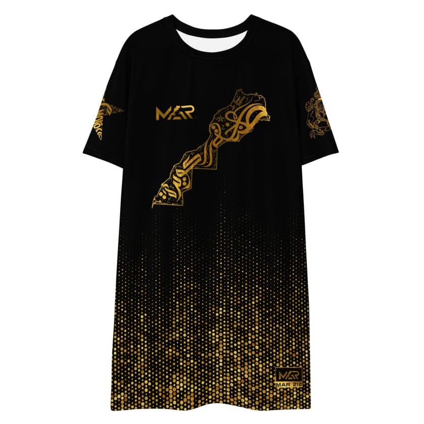 Robe T-shirt Maroc Carte Géo Complète Édition Full Gold