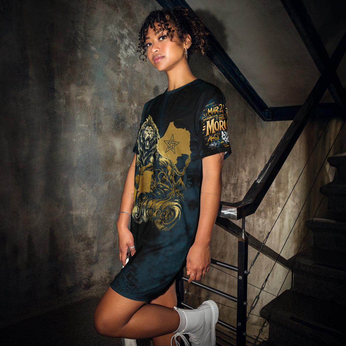Robe T-shirt Morocco Foot Gold Lion Atlas