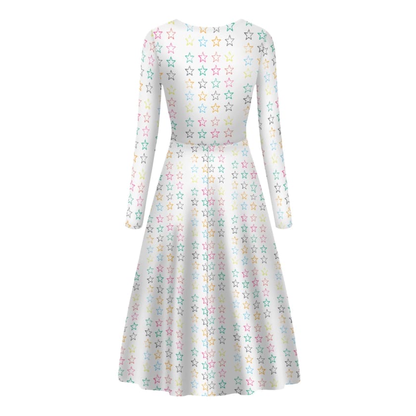 Robes longues fluides à manches longues stars