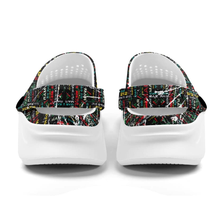 Sabots Noir MAR212 vintage à enfiler pour adultes