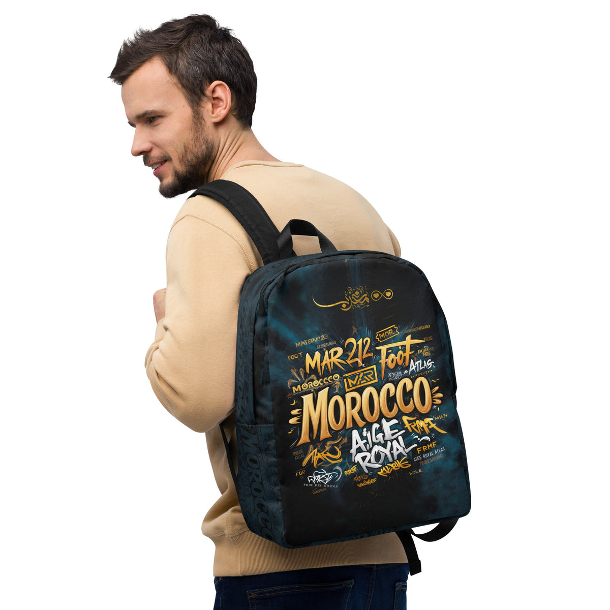 Sac à dos minimaliste Morocco Foot Gold Lion Atlas Unisexe
