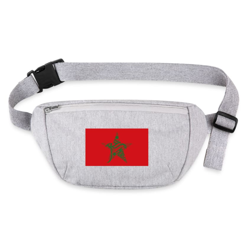 Sac banane Drapeau Maroc - gris chiné