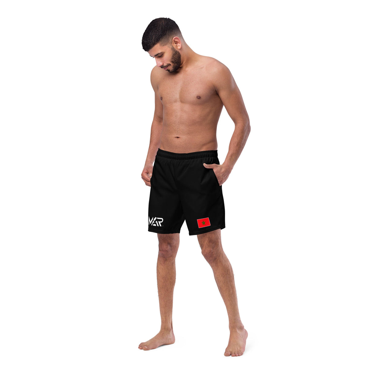 Short de bain MAR drapeau Maroc noir homme