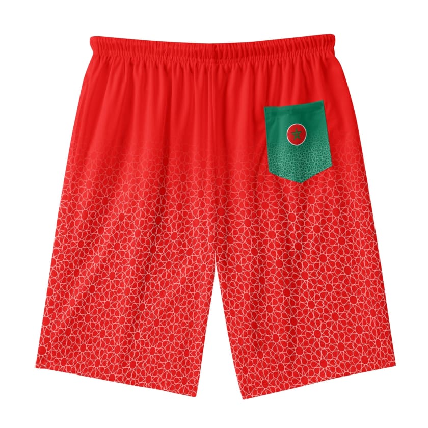 Short de Football Maroc rouge pour hommes