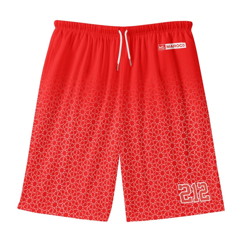 Short de Football Maroc rouge pour hommes