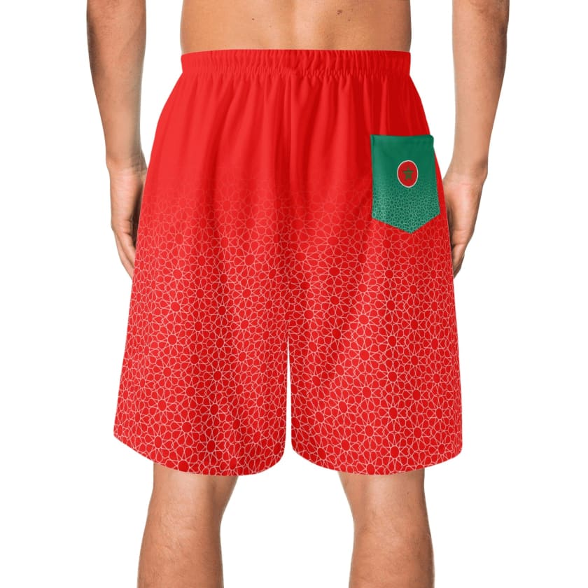 Short de Football Maroc rouge pour hommes
