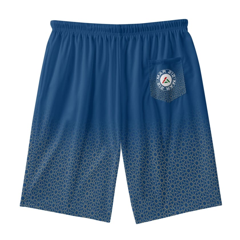 Short de plage hawaïen léger Bleu Collection Mosaïque