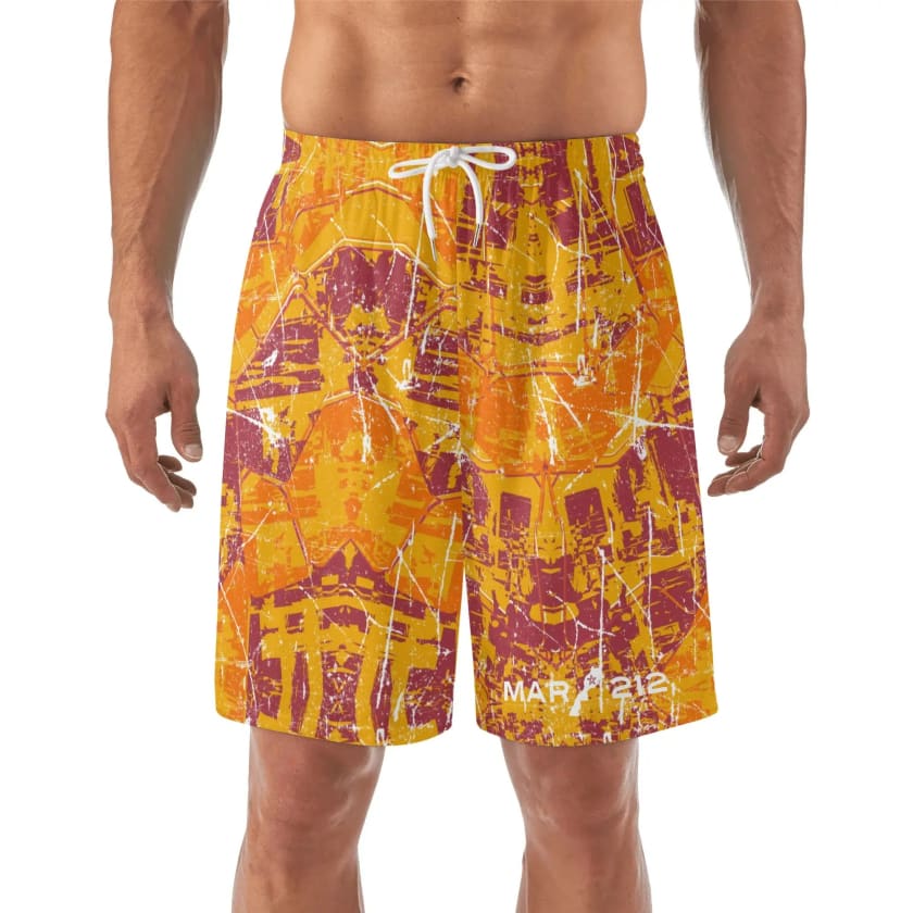 Short de plage hawaïen RS Berkane Carte Maroc complète