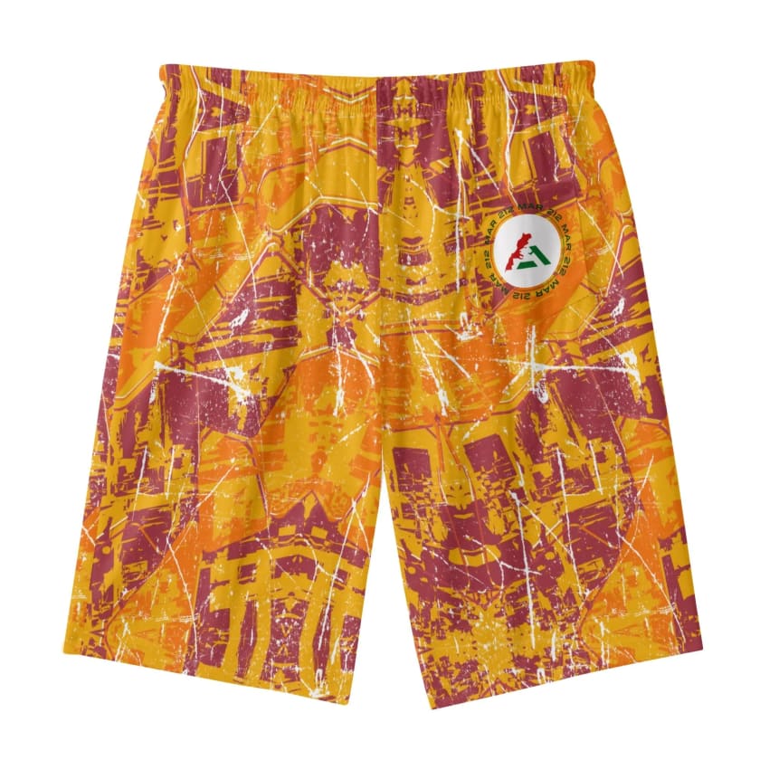 Short de plage hawaïen RS Berkane Carte Maroc complète