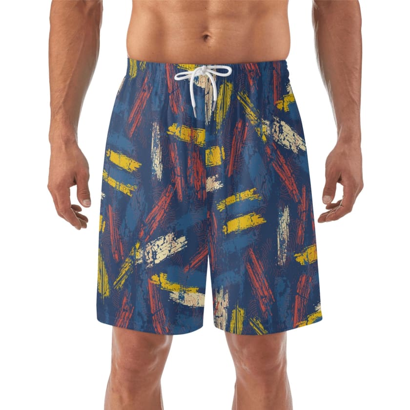 Short de plage MAR212 hawaïen léger pour hommes