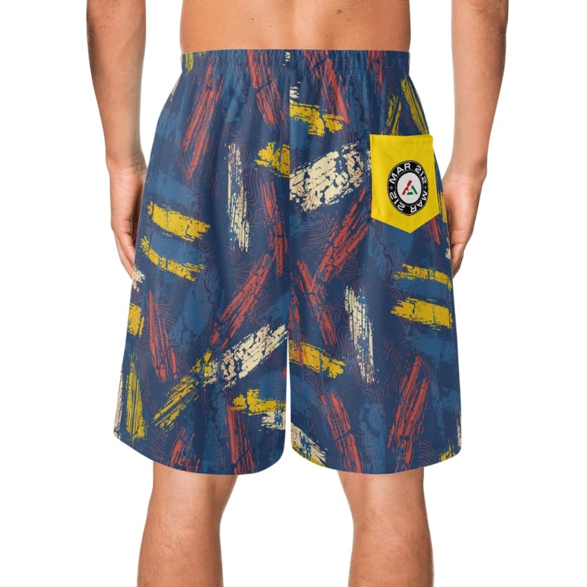Short de plage MAR212 hawaïen léger pour hommes